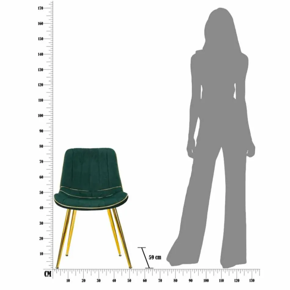 Krzesło do jadalni tapicerowane z drewna i tkaniny, 2 sztuki - Kolly Viadurini