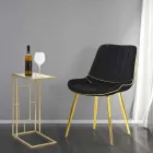 Krzesło do jadalni tapicerowane z drewna i tkaniny, 2 sztuki - Kolly Viadurini