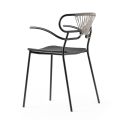 Krzesło do układania w stosy z metalową konstrukcją i liną Made in Italy, 2 sztuki - Trosa