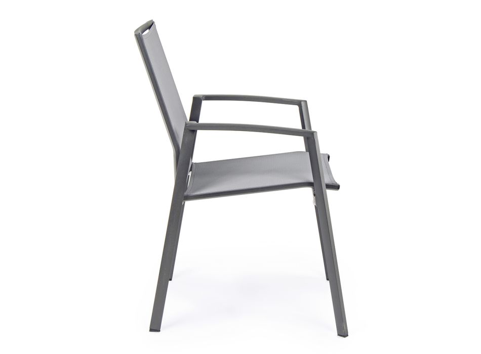 Krzesło ogrodowe z możliwością sztaplowania z malowanego aluminium, Homemotion, 4 sztuki - Odelia Viadurini