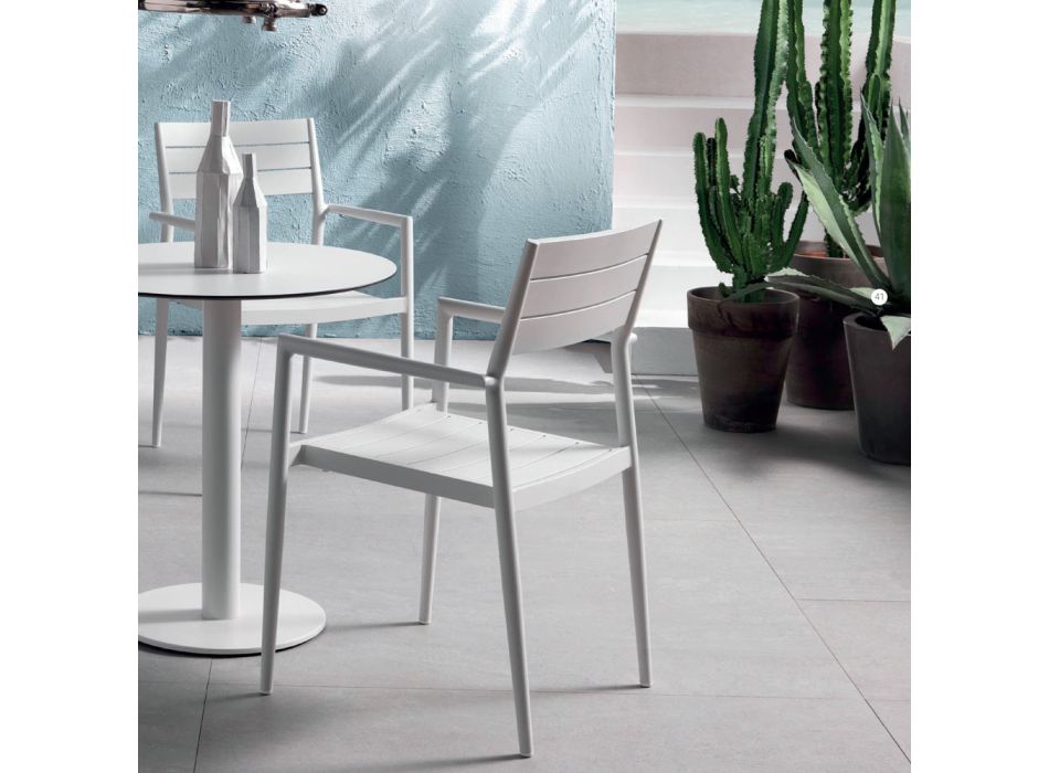 Krzesło ogrodowe do sztaplowania z aluminiową konstrukcją, 2 sztuki - Ritchie Viadurini