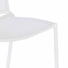 Krzesło ogrodowe z możliwością układania w stosy ze stali malowanej na biało, 4 sztuki - Jaila Viadurini