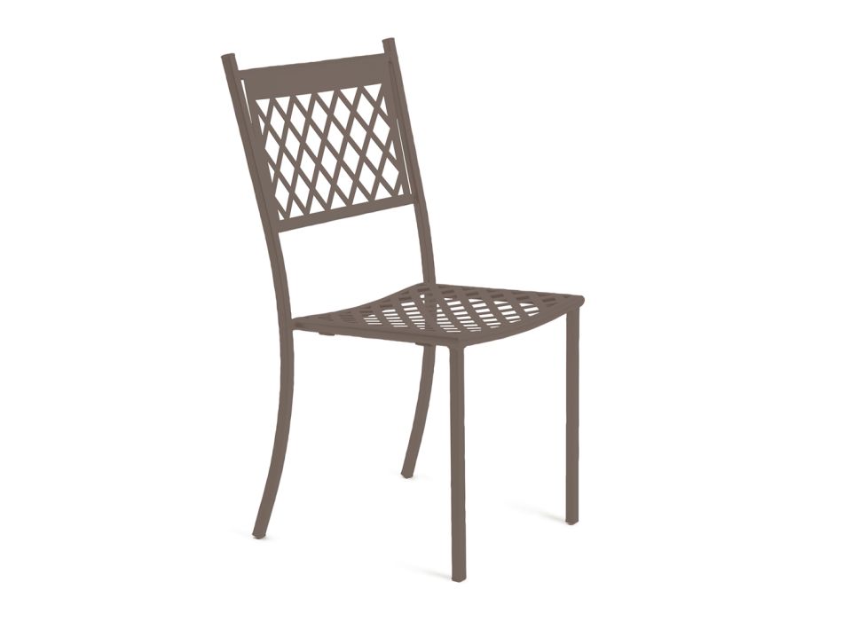 Krzesło ogrodowe do układania w stosy ze stali ocynkowanej Made in Italy 4 sztuki - Celia Viadurini