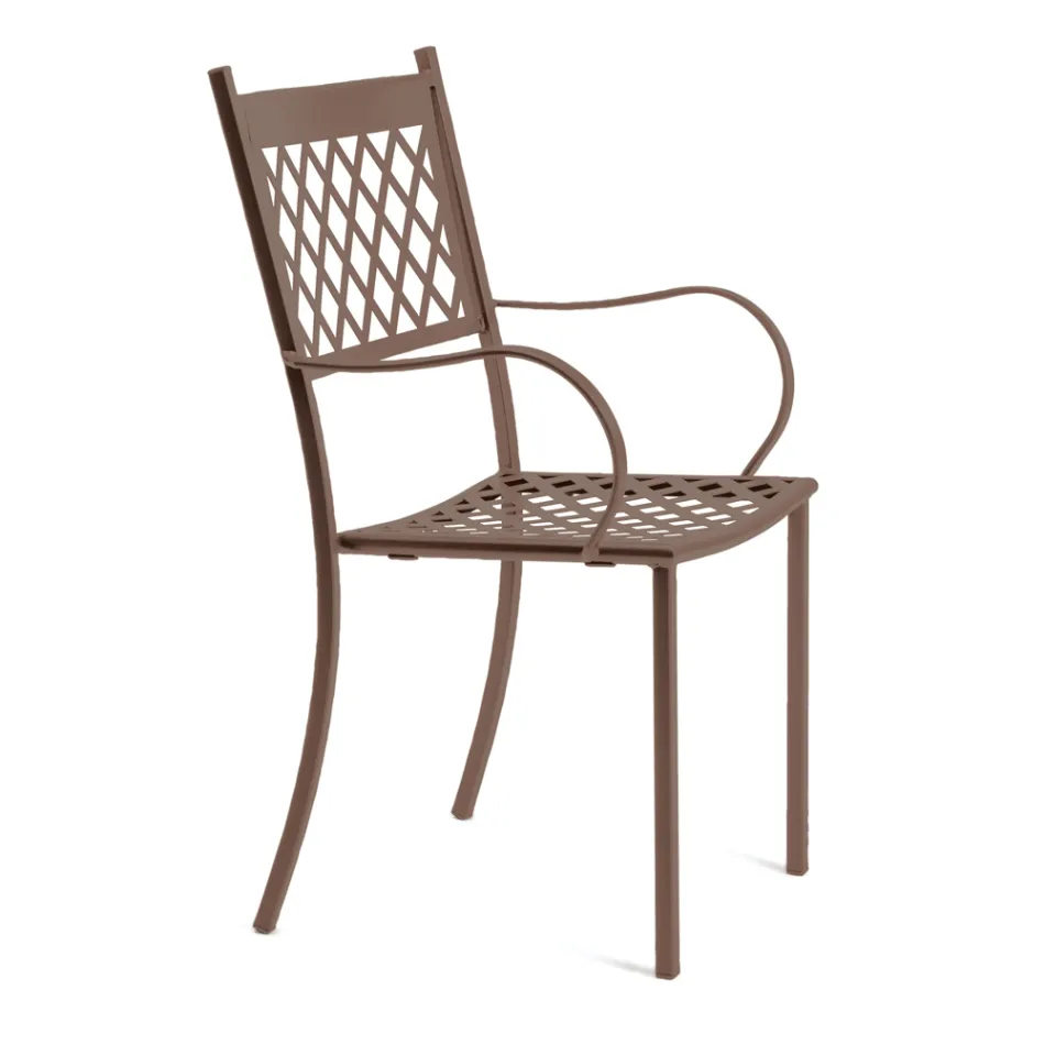 Krzesło ogrodowe do układania w stosy ze stali ocynkowanej Made in Italy 4 sztuki - Celia Viadurini