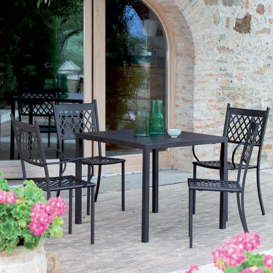 Krzesło ogrodowe do układania w stosy ze stali ocynkowanej Made in Italy 4 sztuki - Celia Viadurini