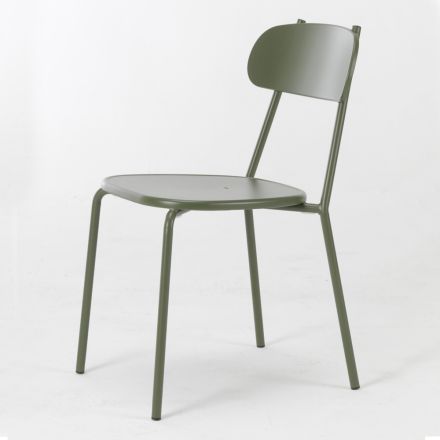 Krzesło ogrodowe do układania w stosy z kolorowego metalu Made in Italy 4 sztuki - Pixie Viadurini
