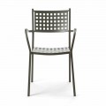 Krzesło ogrodowe do układania w stosy z malowanego metalu Made in Italy, 8 sztuk - Lina