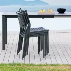 Krzesło ogrodowe do układania w stosy z malowanego metalu Made in Italy, 8 sztuk - Lina Viadurini