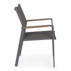 Krzesło ogrodowe z możliwością układania w stos z tekstylenu i antracytowego aluminium, 6 sztuk - miejskie Viadurini