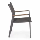 Krzesło ogrodowe z możliwością układania w stos z tekstylenu i antracytowego aluminium, 6 sztuk - miejskie Viadurini