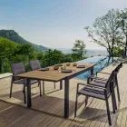 Krzesło ogrodowe z możliwością układania w stos z tekstylenu i antracytowego aluminium, 6 sztuk - miejskie Viadurini