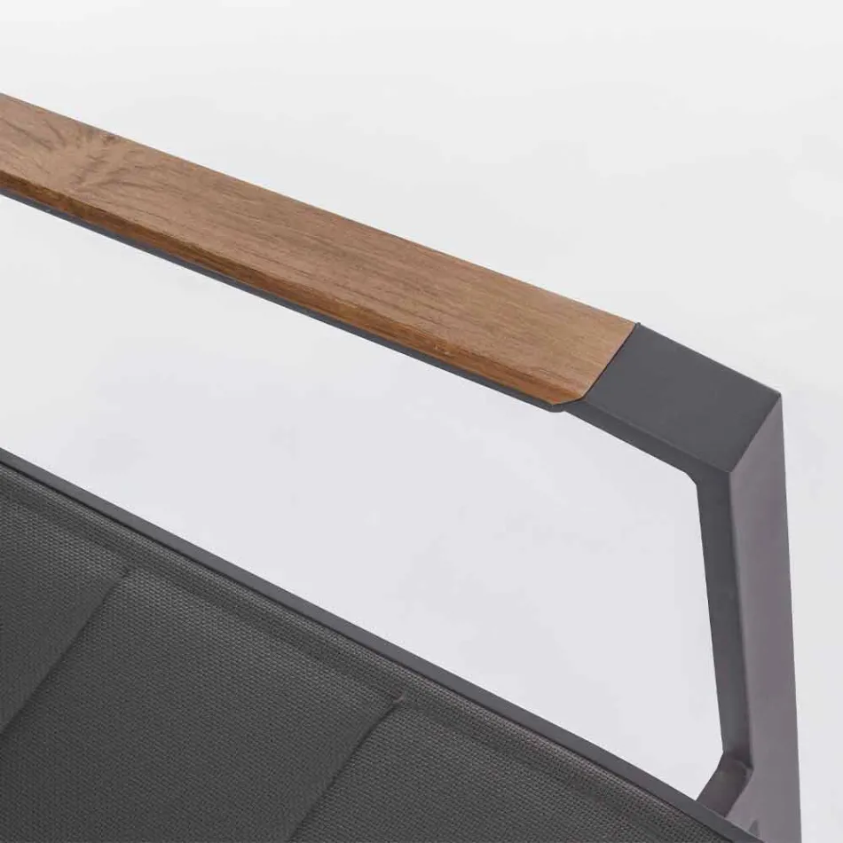 Krzesło ogrodowe z możliwością układania w stos z tekstylenu i antracytowego aluminium, 6 sztuk - miejskie Viadurini