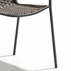 Krzesło ogrodowe do układania w stosy z metalowymi podłokietnikami i liną, 4 sztuki - kabaret Viadurini