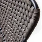 Krzesło ogrodowe do układania w stosy z metalowymi podłokietnikami i liną, 4 sztuki - kabaret Viadurini