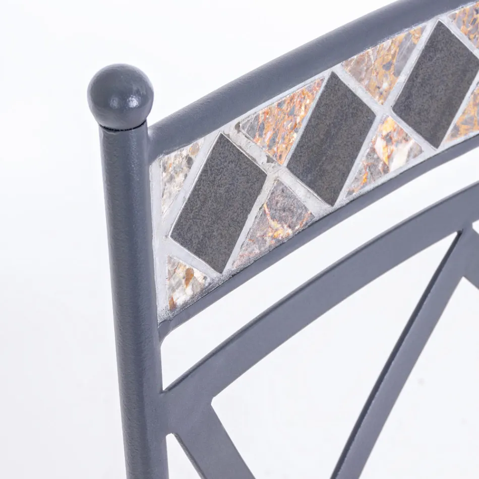 Stalowe krzesło ogrodowe z podłokietnikami lub bez - Letizia Viadurini