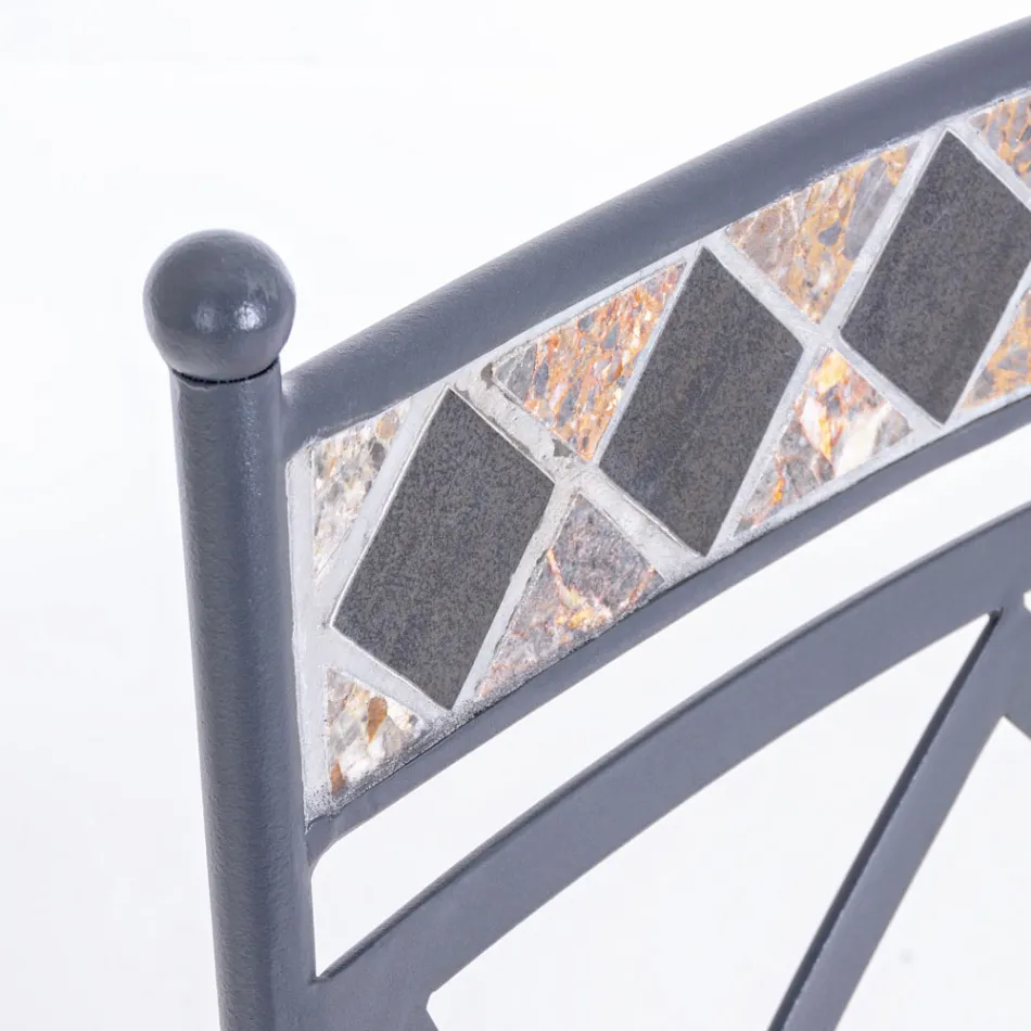 Stalowe krzesło ogrodowe z podłokietnikami lub bez - Letizia Viadurini