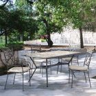 Stalowe krzesło ogrodowe z podłokietnikami lub bez - Letizia Viadurini