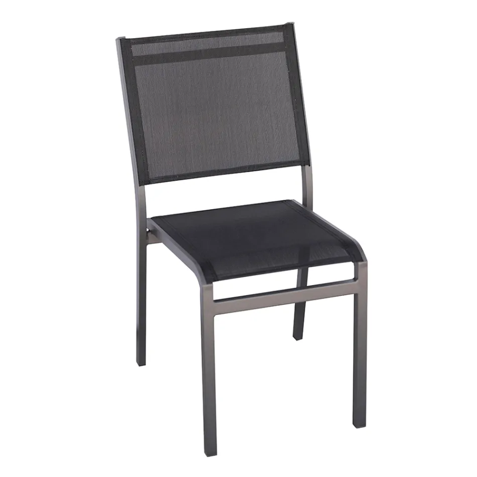 Krzesło ogrodowe z aluminium i tekstylenu w kolorze białym lub szarym - Floraforma Viadurini