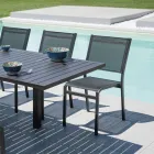 Krzesło ogrodowe z aluminium i tekstylenu w kolorze białym lub szarym - Floraforma Viadurini