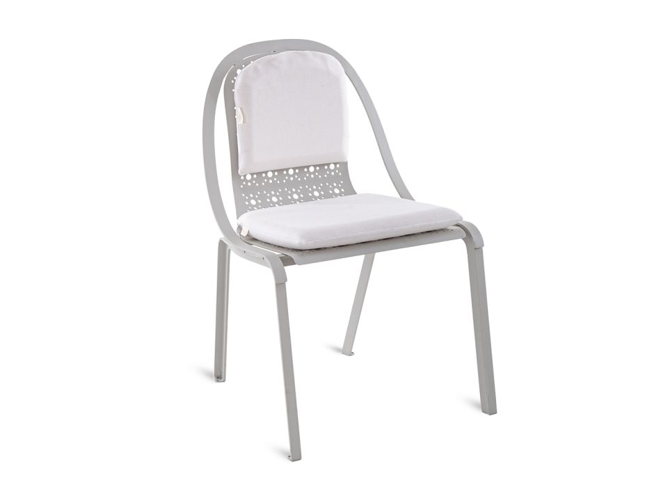 Aluminiowe krzesło ogrodowe do układania w stos Wyprodukowano we Włoszech - Amata Viadurini