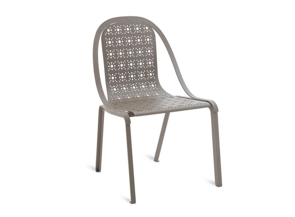 Aluminiowe krzesło ogrodowe do układania w stos Wyprodukowano we Włoszech - Amata Viadurini