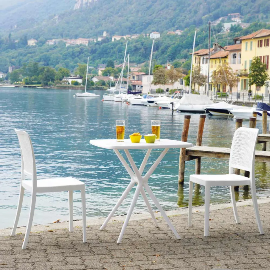 Składane krzesło ogrodowe z polipropylenu i włókna szklanego - Ciop Viadurini