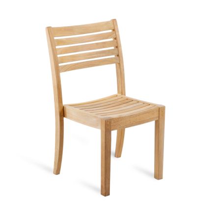 Krzesło ogrodowe do układania w stosy z drewna tekowego Made in Italy - Sleepy Viadurini
