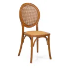 Sztaplowane krzesło do salonu z drewna Ailando i słomy wiedeńskiej - Laguna Viadurini
