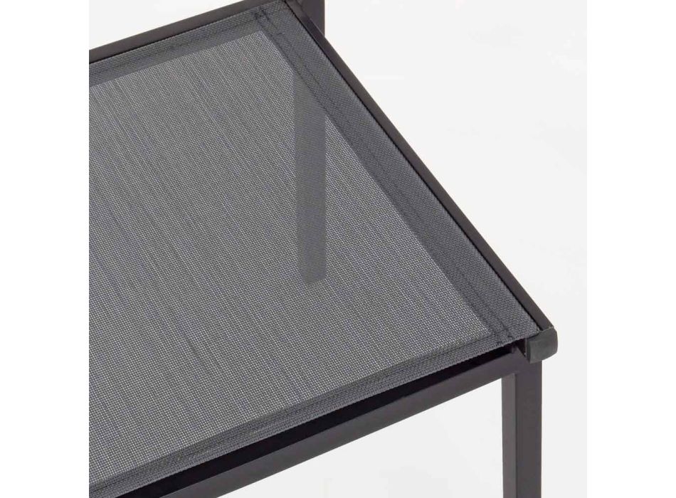 Krzesło ogrodowe z możliwością sztaplowania z aluminium i tkaniny tekstylnej, nowoczesny design - Franz Viadurini