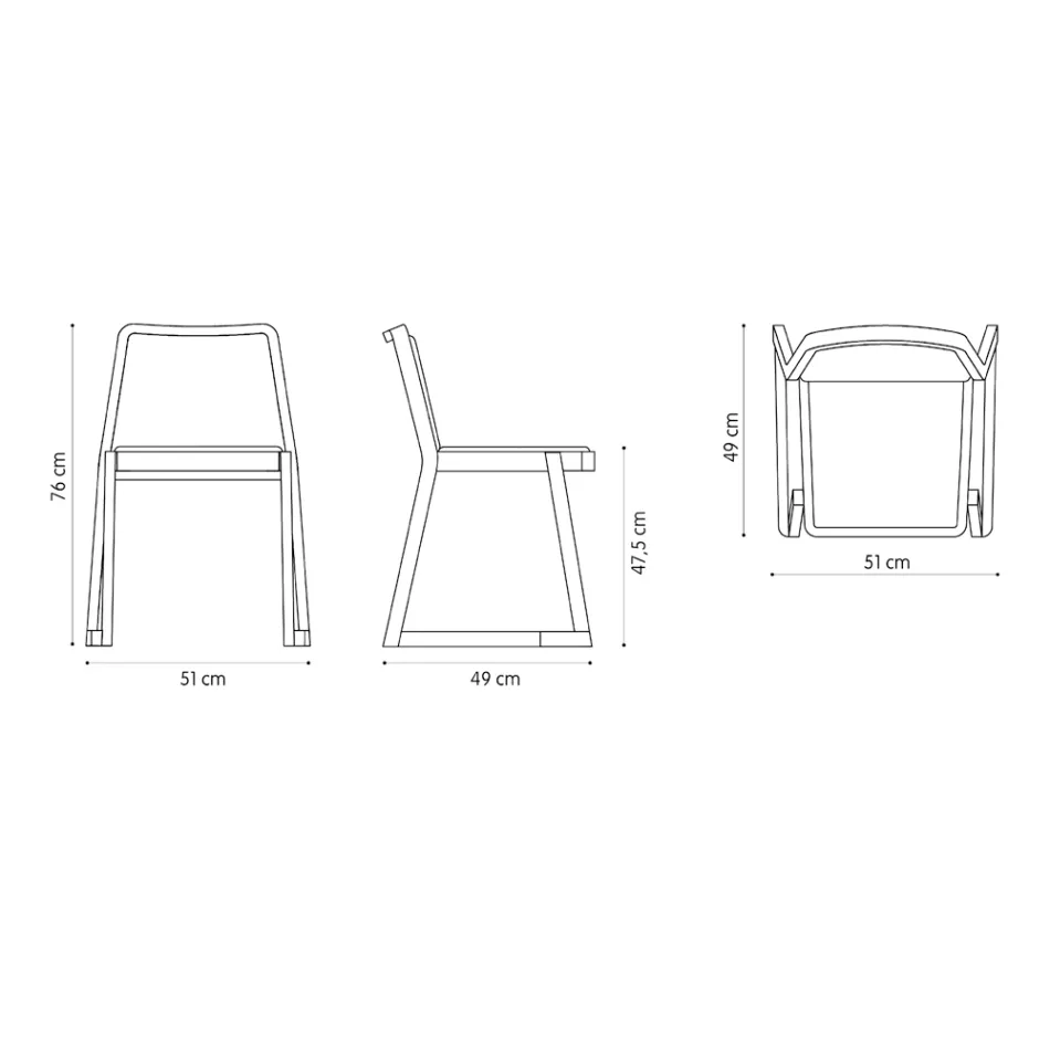Drewniane krzesło z możliwością sztaplowania z aksamitnym siedziskiem Made in Italy, 2 sztuki - Lipsk Viadurini