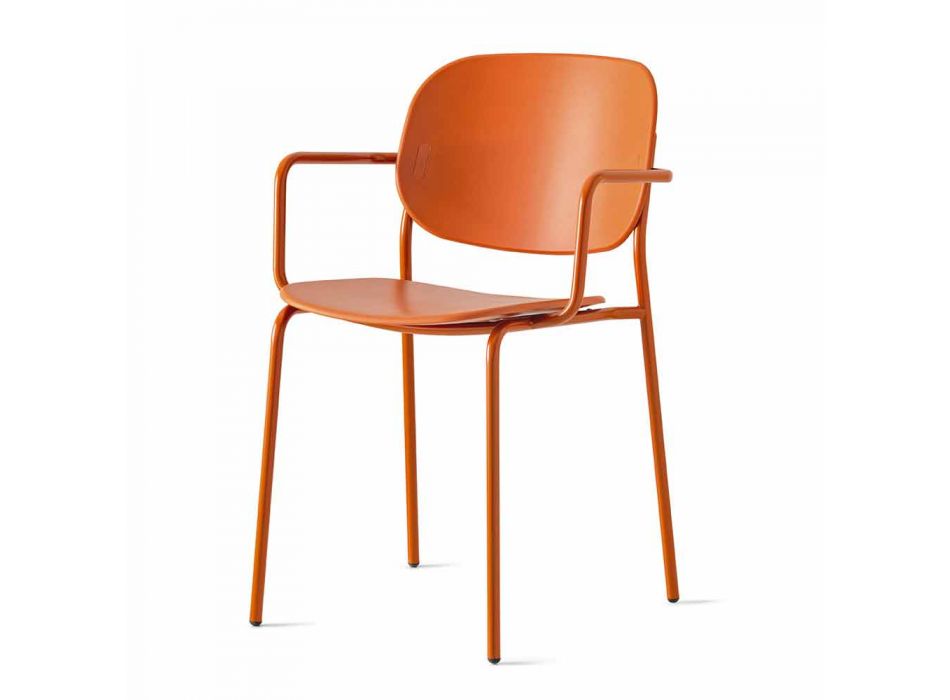 Krzesło do układania w stos z polipropylenu i metalu Made in Italy - Connubia Yo Viadurini