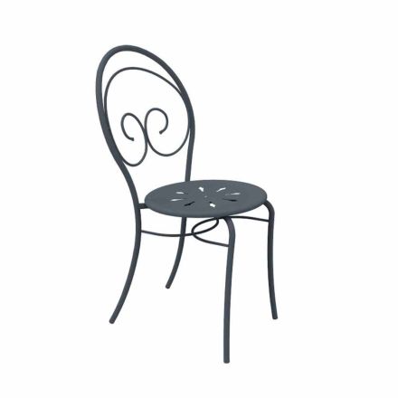 Krzesło ogrodowe z możliwością układania w stosy z metalu Made in Italy, 2 sztuki - Autorytet Viadurini