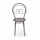 Krzesło ogrodowe z możliwością układania w stosy z metalu Made in Italy, 2 sztuki - Autorytet Viadurini