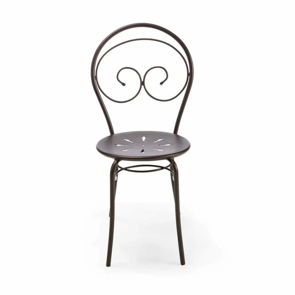 Krzesło ogrodowe z możliwością układania w stosy z metalu Made in Italy, 2 sztuki - Autorytet Viadurini