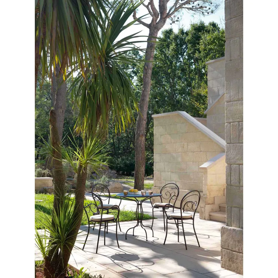 Krzesło ogrodowe z możliwością układania w stosy z metalu Made in Italy, 2 sztuki - Autorytet Viadurini