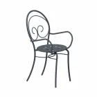 Krzesło ogrodowe z możliwością układania w stosy z metalu Made in Italy, 2 sztuki - Autorytet Viadurini