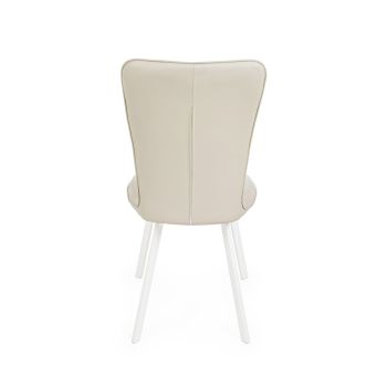 Białe stalowe krzesło pokryte poliestrem i ekoskórą 2 sztuki - Vegeta