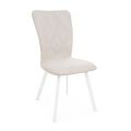 Białe stalowe krzesło pokryte poliestrem i ekoskórą 2 sztuki - Vegeta