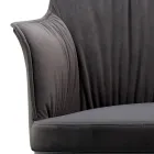 Krzesło stalowe z siedziskiem pokrytym aksamitem Made in Italy - Arisa Viadurini