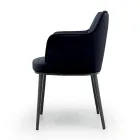 Krzesło stalowe z siedziskiem pokrytym aksamitem Made in Italy - Arisa Viadurini