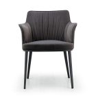 Krzesło stalowe z siedziskiem pokrytym aksamitem Made in Italy - Arisa Viadurini