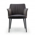 Stalowe krzesło z siedziskiem pokrytym aksamitem Made in Italy - Arisa