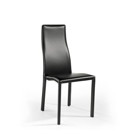 Super lekkie aluminiowe krzesło tapicerowane skórą lub skórą bydlęcą, 2 sztuki - Cruise Viadurini