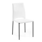 Białe skórzane krzesło i czarne stalowe nogi Made in Italy - Clouds Viadurini