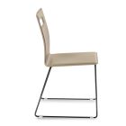 Krzesło ze skóry w kolorze taupe i nóg w kształcie sań Made in Italy - Pallina Viadurini