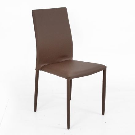 Krzesło Desio z ekoskóry o nowoczesnym designie, do kuchni lub jadalni Viadurini