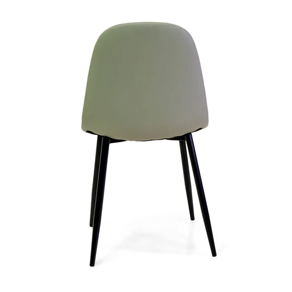 Krzesło z ekoskóry z różnymi wykończeniami i metalową konstrukcją - Pencil Viadurini