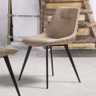 Krzesło z ekoskóry Nabuk Effect, konstrukcja metalowa - Ermes Viadurini