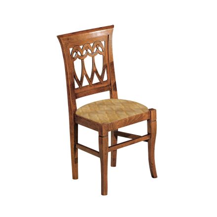 Krzesło z drewna Bassano i złotej barokowej tkaniny Made in Italy - Jasper Viadurini