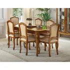 Klasyczne drewniane krzesło z luksusową tapicerką Made in Italy - Majesty Viadurini